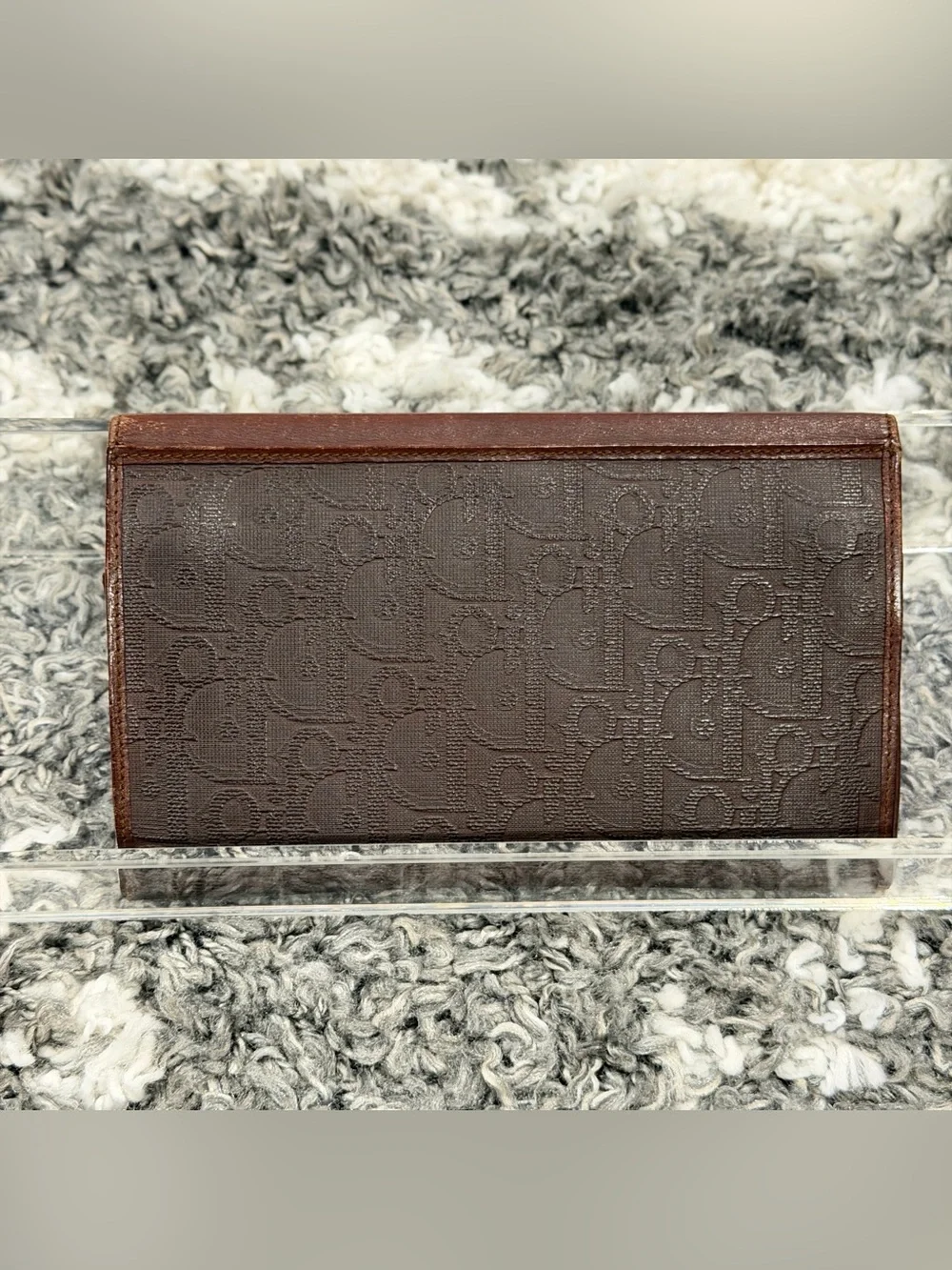 EUC Authentic Vintage Christian Dior Kiss lock Long Wallet Leather